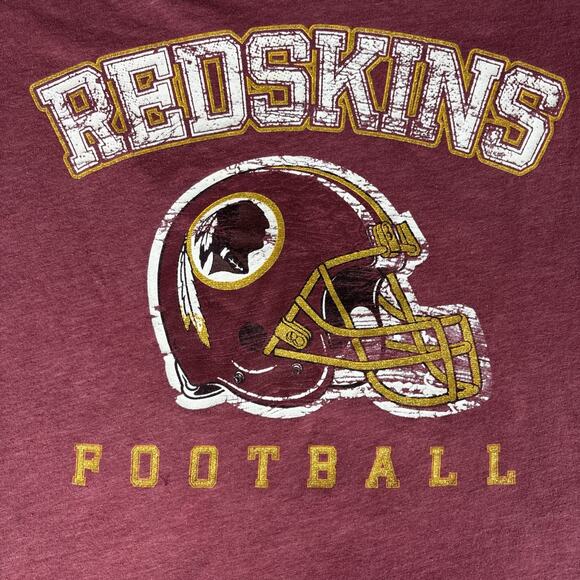NFL Team Apparel Washington Redskins Red T-Shirt Gold Glitter Logos Women Sz XXL - Picture 4 of 7